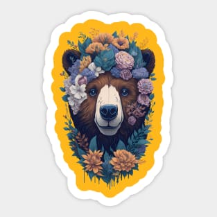 bear forest art Sticker